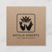 マッサージセラピーロータスヒーリングハンズヴィンテージクラフト スクエア名刺 (正面)