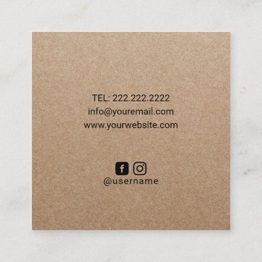 マッサージセラピーロータスヒーリングハンズヴィンテージクラフト スクエア名刺 (裏面)