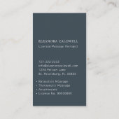 マッサージセラピーロータスロゴホワイトオンチャコールグレー 名刺 (裏面)