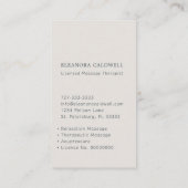 マッサージセラピーロータスロゴ木炭グレーエッグシェル 名刺 (裏面)