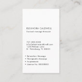 マッサージセラピーロータスロゴ白黒 名刺 (裏面)