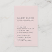 マッサージセラピーロータスロゴ赤面ピンク 名刺 (裏面)