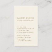 マッサージセラピーロータスロゴ金ゴールドオンクリーム 名刺 (裏面)