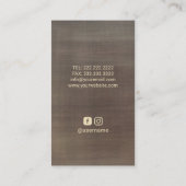 マッサージセラピーヴィンテージ癒し手金ゴールドフラワー 名刺 (裏面)