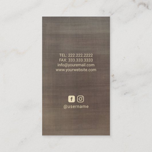 マッサージセラピーヴィンテージ癒し手金ゴールドフラワー 名刺 (裏面)