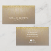 マッサージセラピーヴィンテージ金ゴールドグリッター静脈スパ 名刺 (正面/裏面)