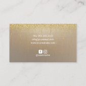 マッサージセラピーヴィンテージ金ゴールドグリッター静脈スパ 名刺 (裏面)