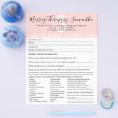 マッサージセラピー同意予算型枠 チラシ (シングル)