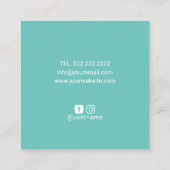 マッサージセラピー幾何学的治癒手スパティール（緑がかった色） スクエア名刺 (裏面)