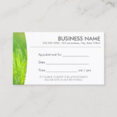 マッサージセラピー春グリーンスパアポイントメント 予約カード (正面)