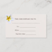 マッサージセラピー熱帯花サロンギフト 割引カード (裏面)