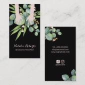 マッサージセラピー癒し手スパ植物 名刺 (正面/裏面)