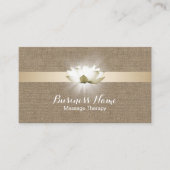 マッサージセラピー白熱［赤熱］光を放つロータスヒーリングサロンラップ 名刺 (正面)