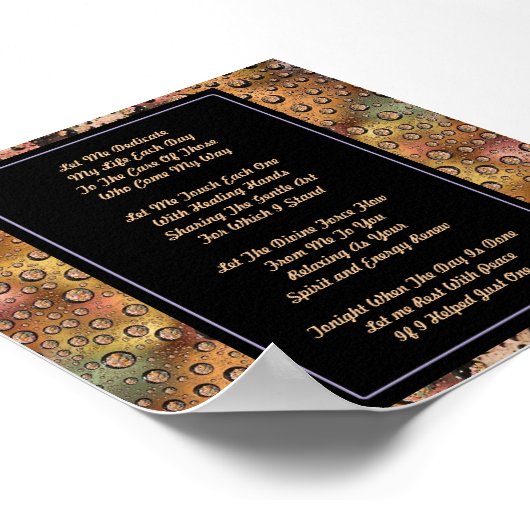 マッサージセラピー祈りの言葉 ポスター (角)