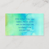 マッサージセラピー落ち着いたグリーンウォーター洗剤 名刺 (裏面)