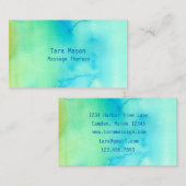 マッサージセラピー落ち着いたグリーンウォーター洗剤 名刺 (正面/裏面)