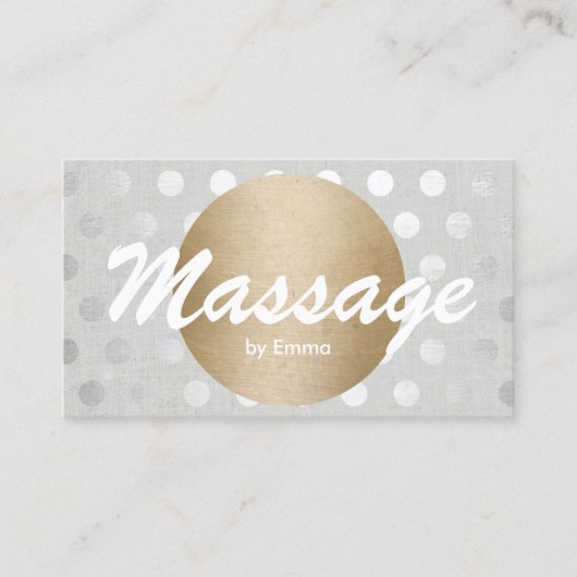 マッサージセラピー金ゴールドサークルシルバードットモダン 名刺 (正面)
