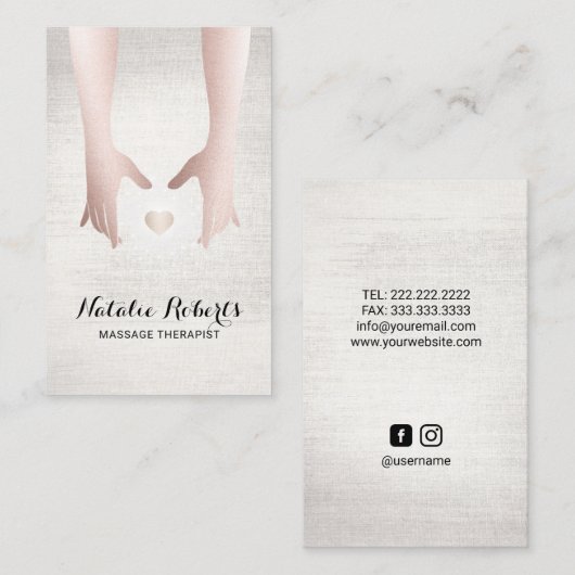 マッサージセラピー霊気エナジーヒーリングスパ 名刺 (正面/裏面)