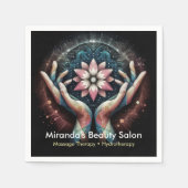 マッサージセラピー ヒーリングハンド エナジースパ ウェルネス スタンダードカクテルナプキン (正面)