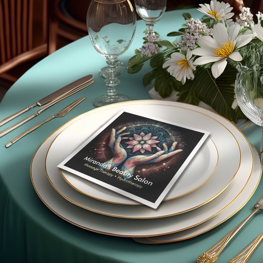 マッサージセラピー ヒーリングハンド エナジースパ ウェルネス スタンダードカクテルナプキン