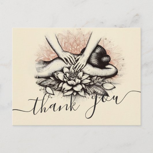 マッサージセラピー ヒーリングハンド エナジースパ ウェルネス ポストカード (正面)