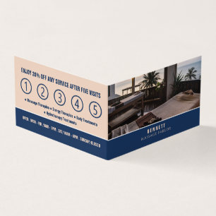 マッサージテーブル、マッサージセラピスト、パーラーロイヤリティ 名刺