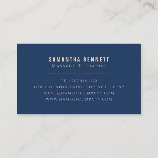 マッサージテーブル、マッサージセラピスト 名刺 (裏面)