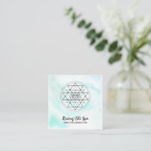 *~マッサージパステルヨガ聖幾何学霊気 スクエア名刺 (スタンド正面)