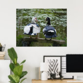 マッサージポスターに座ったアヒルのオーナメント ポスター (ホームオフィス)