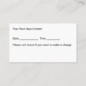 マッサージモダンサービスアポイントメントテンプレート 予約カード (裏面)