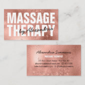 マッサージモダンセラピーバラ金ゴールドグリッタースパークル 名刺 (正面/裏面)