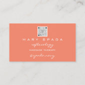 マッサージリフレクソロジーグリッターハンズコーラル金ゴールドQR 名刺 (裏面)