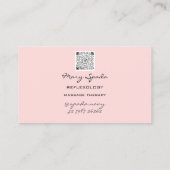 マッサージリフレクソロジーグリッターハンズ金ゴールドQRCodeピンク 名刺 (裏面)