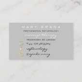 マッサージリフレクソロジーグリッターハンズ霊気グレー金ゴールド 名刺 (裏面)