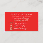 マッサージリフレクソロジーグリッターハンズ霊気レッド金ゴールド 名刺 (裏面)