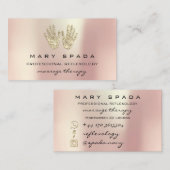 マッサージリフレクソロジーグリッターハンドバラ金ゴールド 名刺 (正面/裏面)