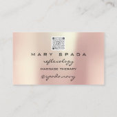 マッサージリフレクソロジーグリッターハンドバラ金ゴールドQRCODE 名刺 (裏面)