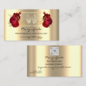 マッサージリフレクソロジー霊気ハンズフレーン金ゴールドQRコード 名刺 (正面/裏面)