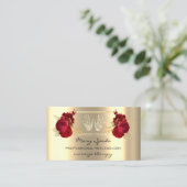 マッサージリフレクソロジー霊気ハンズフレーン金ゴールドQRコード 名刺 (スタンド正面)