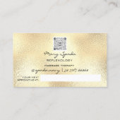 マッサージリフレクソロジー霊気ハンズ金ゴールドQRCodeフローラ 名刺 (裏面)