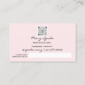 マッサージリフレクソロジー霊気ハンズ金ゴールドQRCodeフローラ 名刺 (裏面)