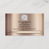 マッサージリフレクソロジー霊気ハンドバラ金ゴールドQRコード 名刺 (裏面)