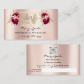 マッサージリフレクソロジー霊気ハンドバラ金ゴールドQRコード 名刺 (正面/裏面)