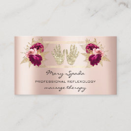 マッサージリフレクソロジー霊気ハンドバラ金ゴールドQRコード 名刺