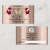 マッサージリフレクソロジー霊気ハンドバラ金ゴールドQRロゴ 名刺 (正面/裏面)