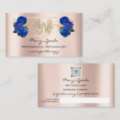 マッサージリフレクソロジー霊気ハンドバラ金ゴールドQR 王室の 名刺 (正面/裏面)