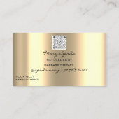 マッサージリフレクソロジー霊気ハンドフェイク金ゴールドQRパープル 名刺 (裏面)