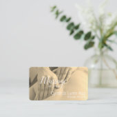 マッサージ文字ハンズセピア写真バックグラウンドビジネス 名刺 (スタンド正面)