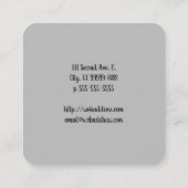 マッサージ文字写真BW手背 スクエア名刺 (裏面)