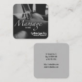 マッサージ文字写真BW手背 スクエア名刺 (正面/裏面)